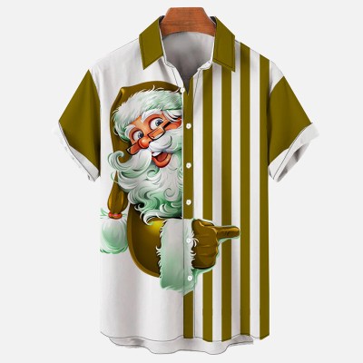 Fun Santa Print Short Sleeve Shirt