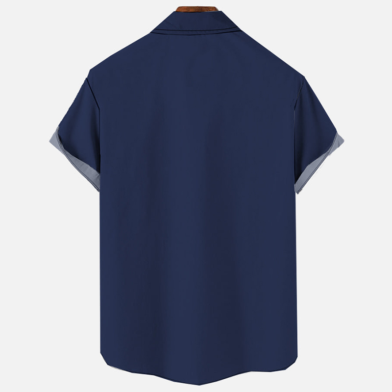 Christmas Elements Red Chestnuts Roasting Printing Men's Short Sleeve Shirt