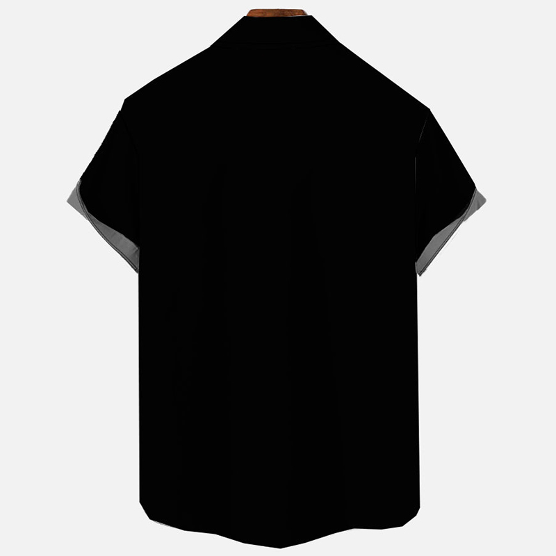 Christmas Elements Red Chestnuts Roasting Printing Men's Short Sleeve Shirt