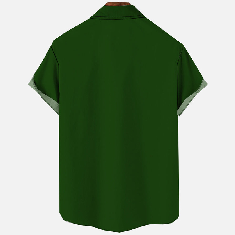 Christmas Elements Red Chestnuts Roasting Printing Men's Short Sleeve Shirt