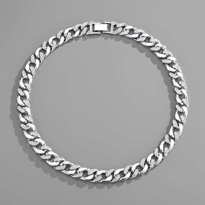 13mm Half Stones Miami Cuban Bracelet