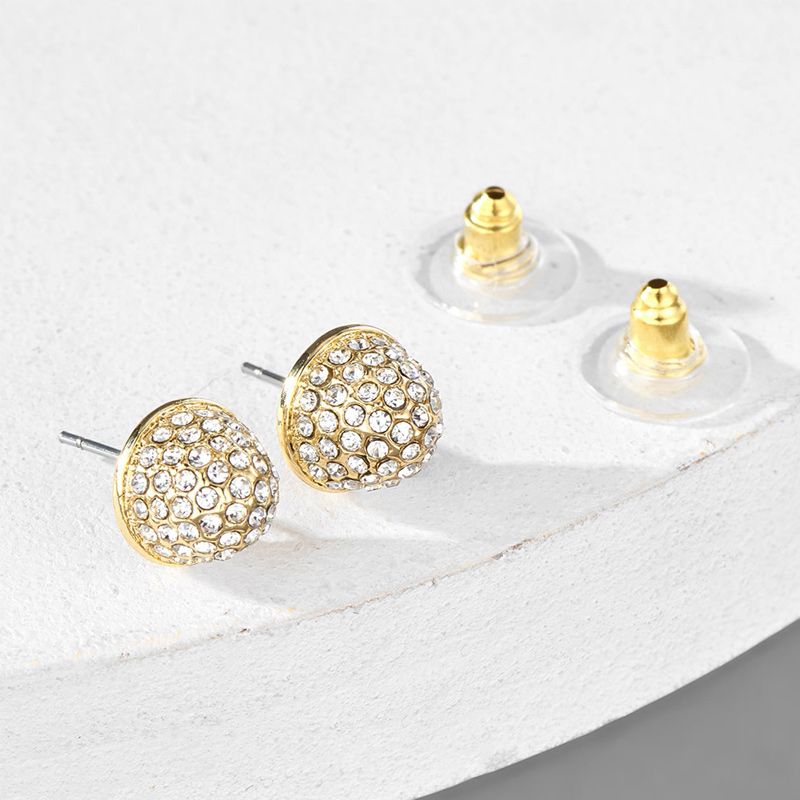 Micro Paved Ball Stud Earrings