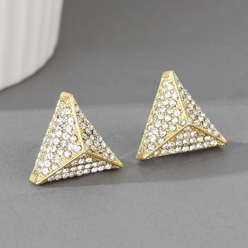 Triangular Pyramid Stud Earrings