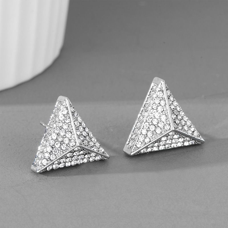 Triangular Pyramid Stud Earrings