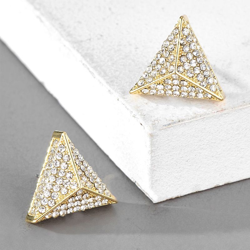 Triangular Pyramid Stud Earrings