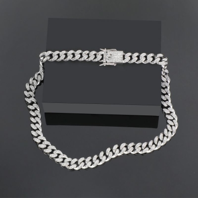 10mm Tennis Chain in White Gold