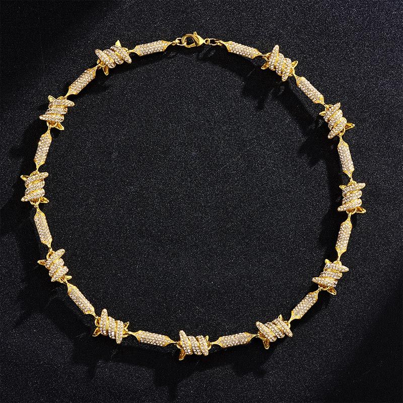 Iced Thorns Barb Wire Necklace