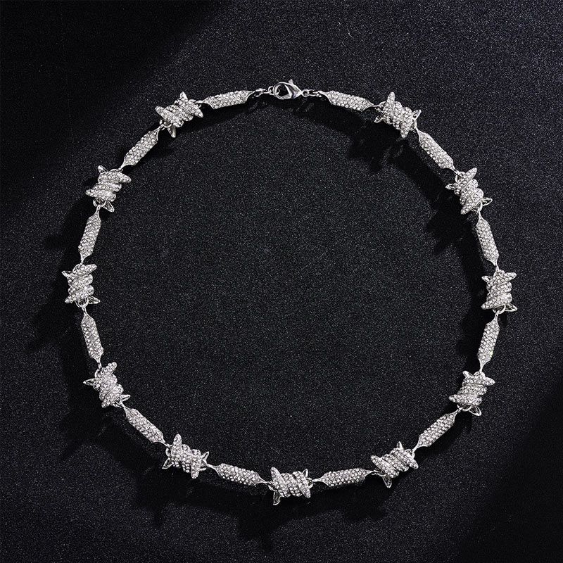 Iced Thorns Barb Wire Necklace