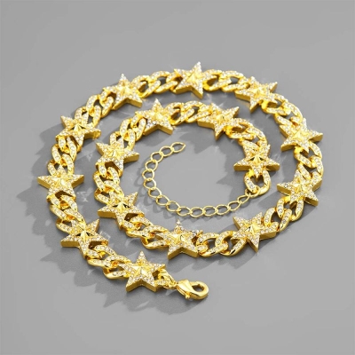 5 Pointed Cuban Link Chain