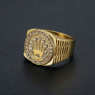 Iced Crown Watch Band Ring