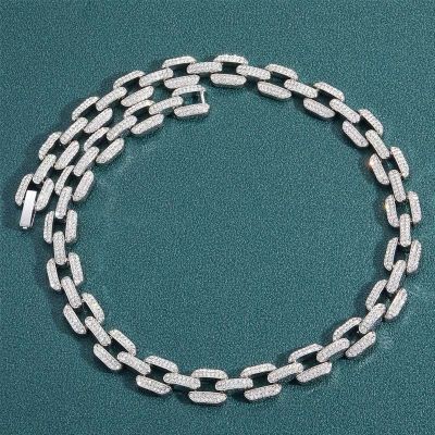 12mm Iced Cable Chain in White Gold