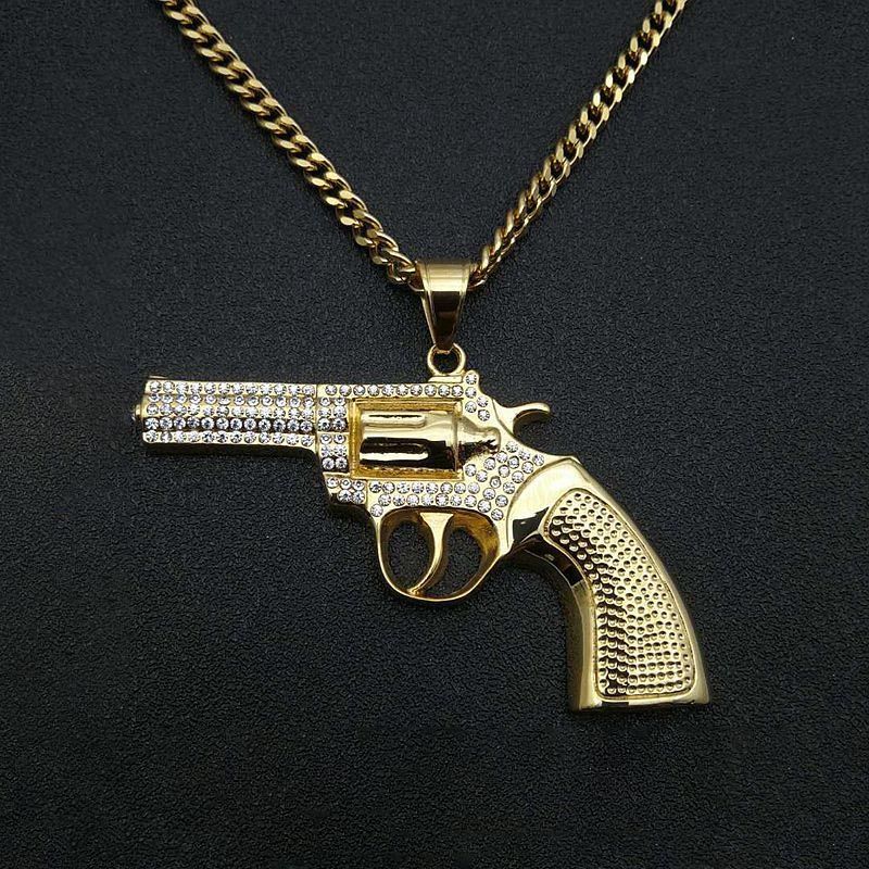 Iced Six Shooter Pendant