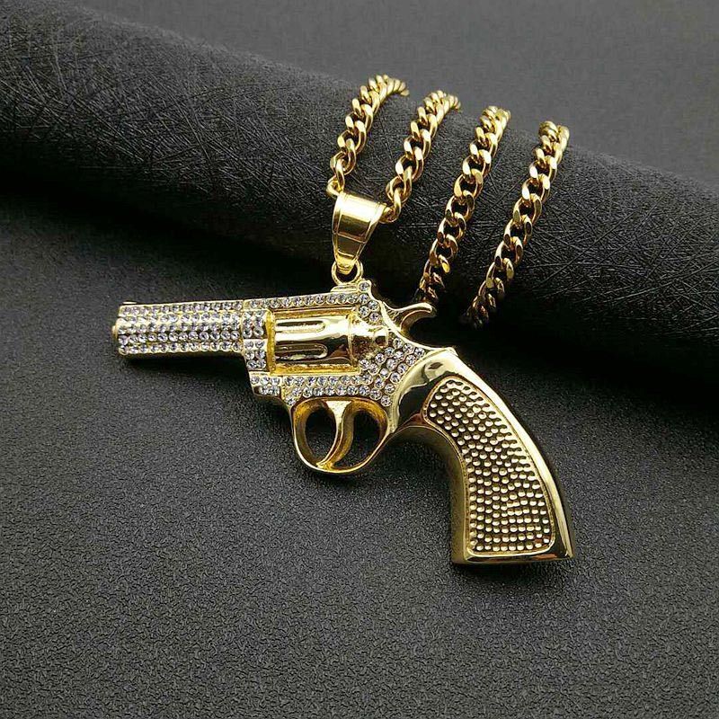 Iced Six Shooter Pendant