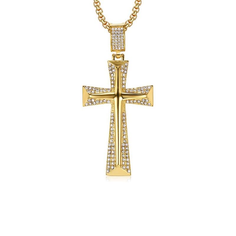 Gold Catholic Cross Pendant