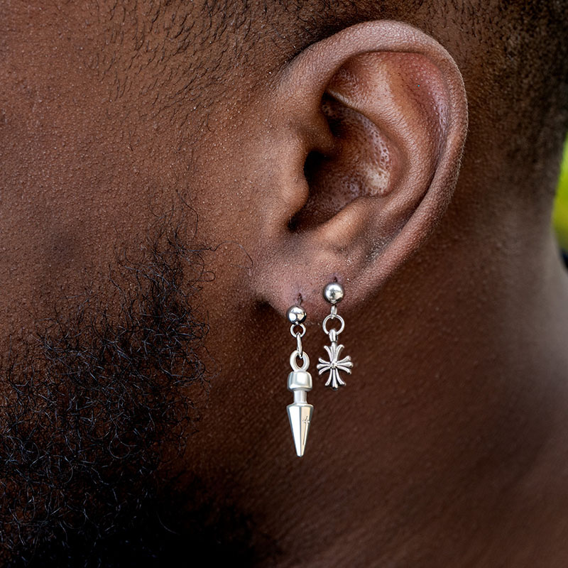 3Pcs Cross Sanskrit Cone Stud Earrings
