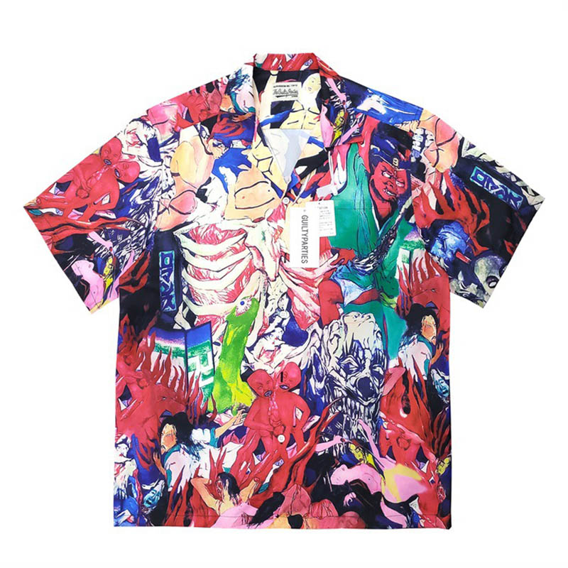 Men's Graffiti Hawaiian Casual Floral Shirt