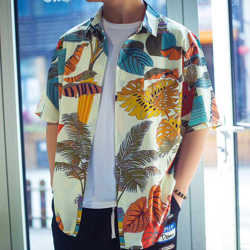 Beach Print Vacation Hawaiian Shirt