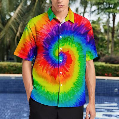Rainbow Painted Stripe Short Sleeve Shirt