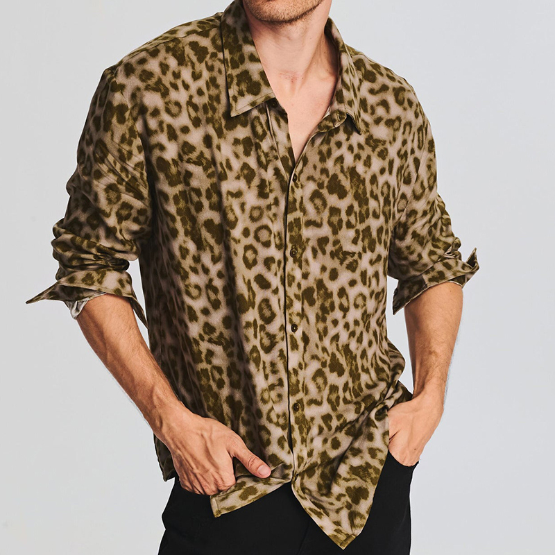 Printed Casual Leopard Print Shirt