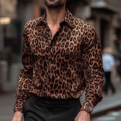 Leopard Disco Retro Long Sleeve Shirt