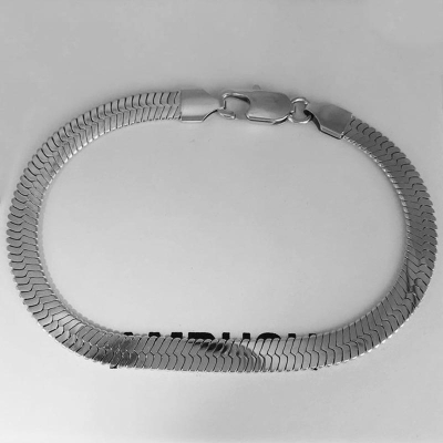 6mm Titanium Steel Herringbone Bracelet