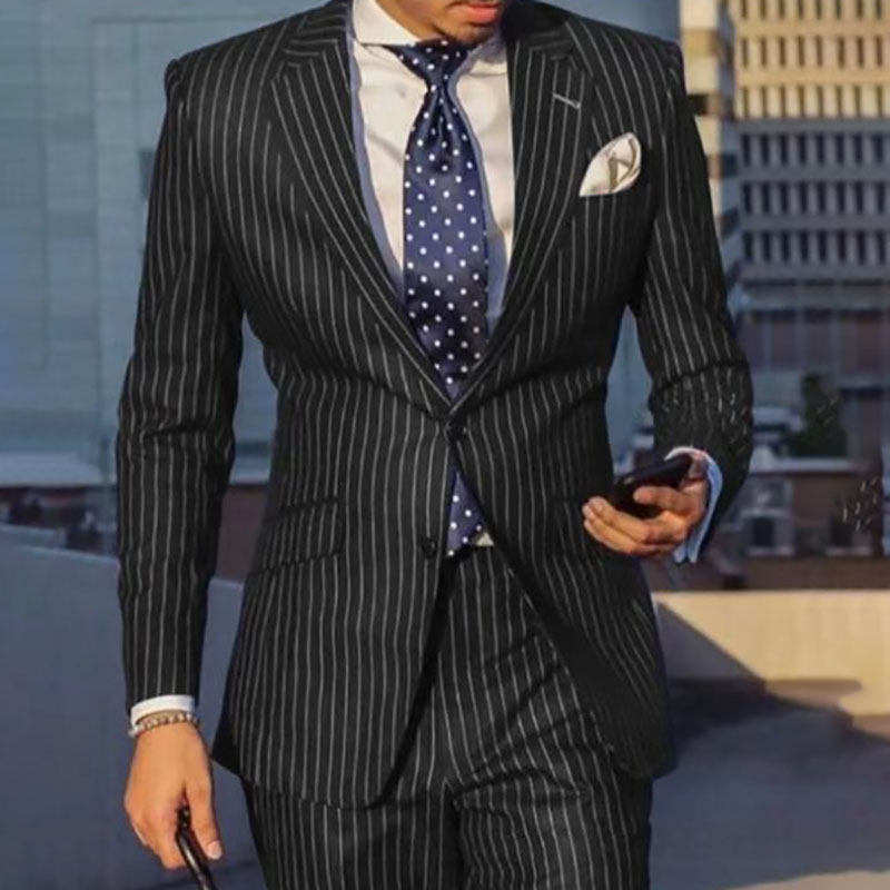 Pinstripe Casual Suit Coat