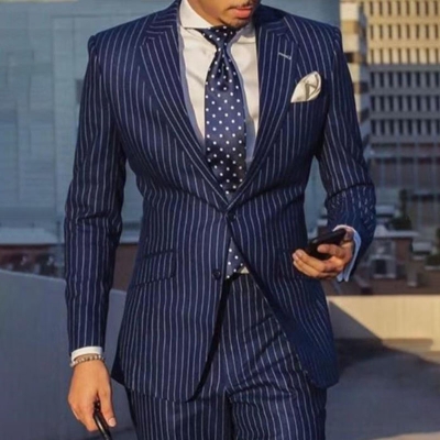 Pinstripe Casual Suit Coat