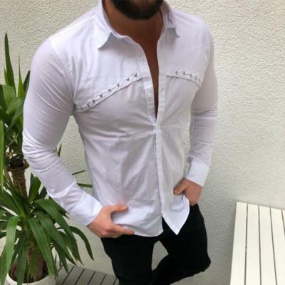 Men's Casual Lapel Collar Solid Color Shirt
