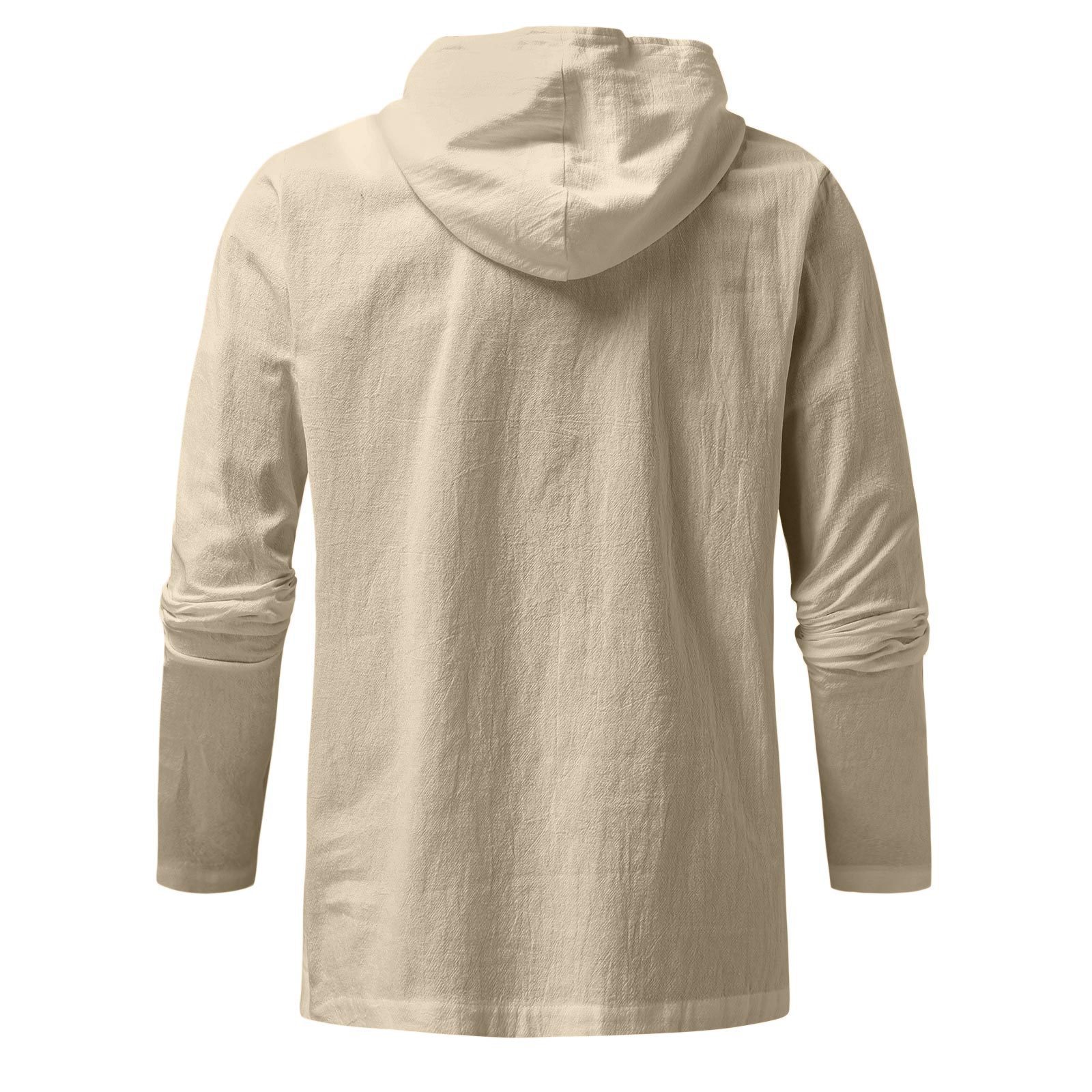 Casual Cotton And Linen Strap Solid Color Long-Sleeved Shirt