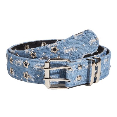 Punk Style Star Double Breasted Denim Belt