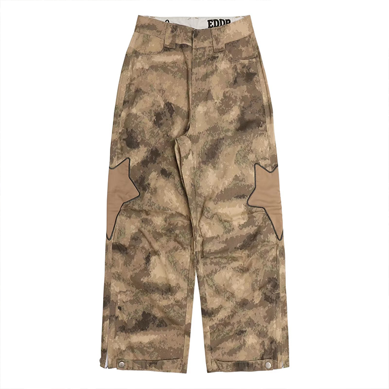 High Street Star Zipper Camouflage Pants