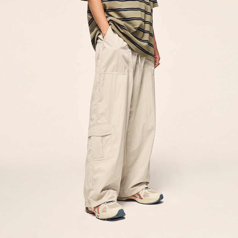 Three Dimensional Pocket Utility Drawstring Casual Pants