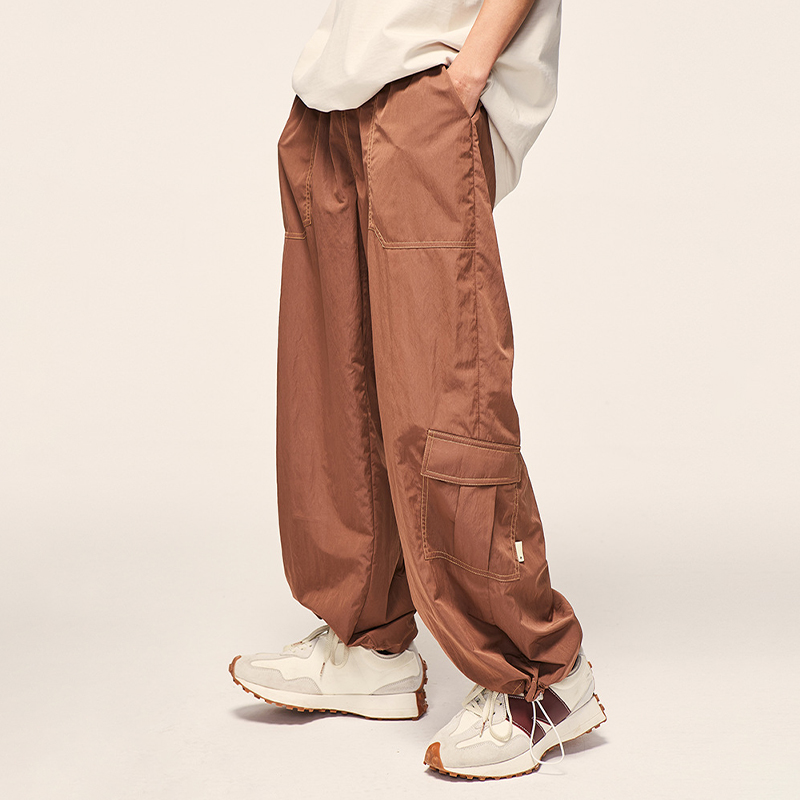 Three Dimensional Pocket Utility Drawstring Casual Pants