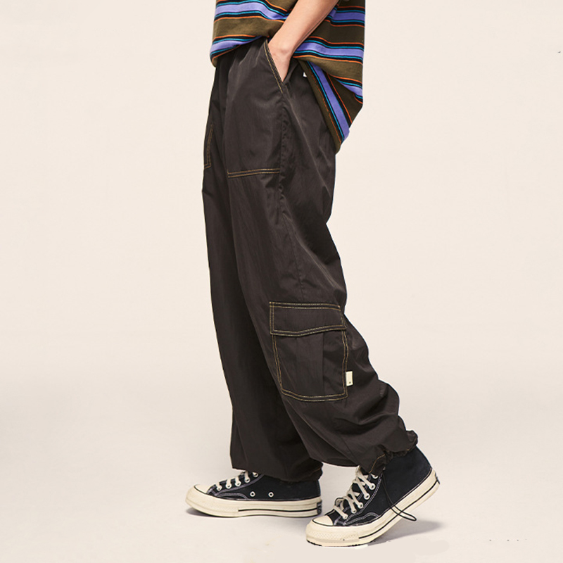 Three Dimensional Pocket Utility Drawstring Casual Pants