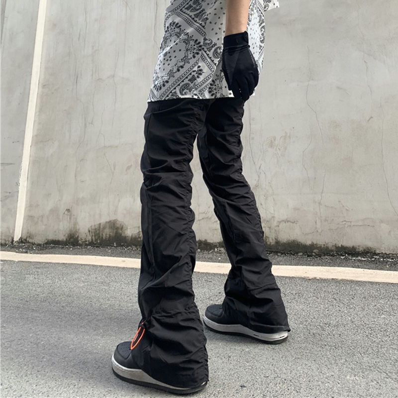 Personalized Thin Folds Stacked Flared Trousers