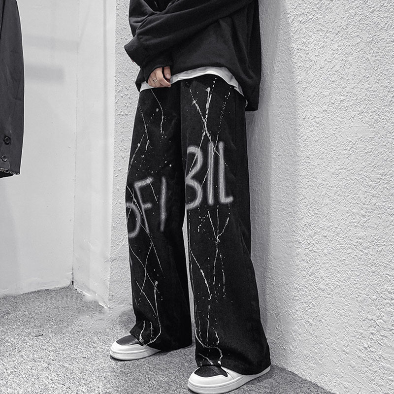 Street Splash Printed Corduroy Casual Pants