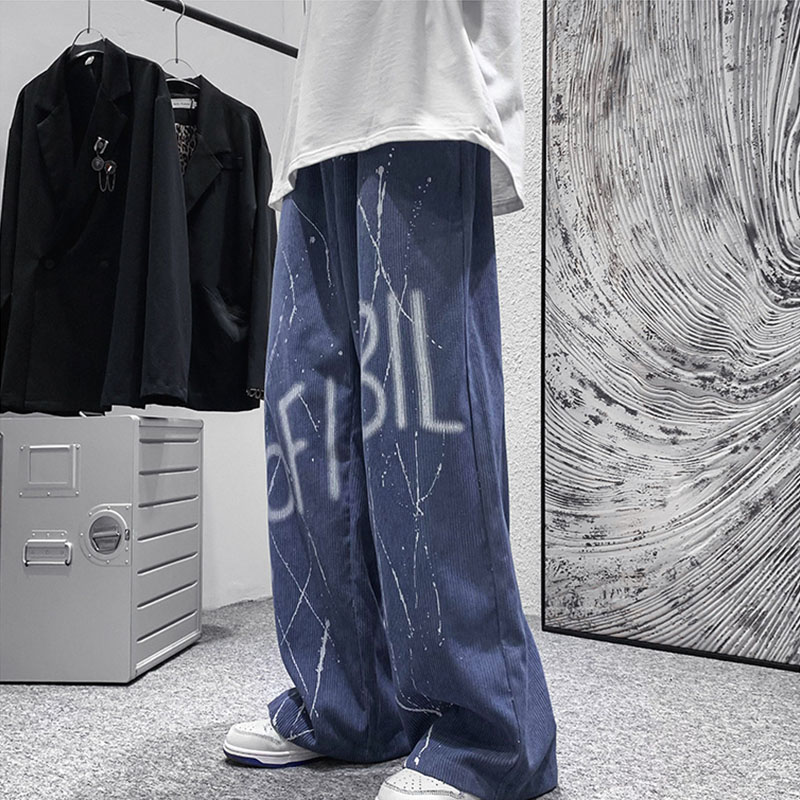 Street Splash Printed Corduroy Casual Pants