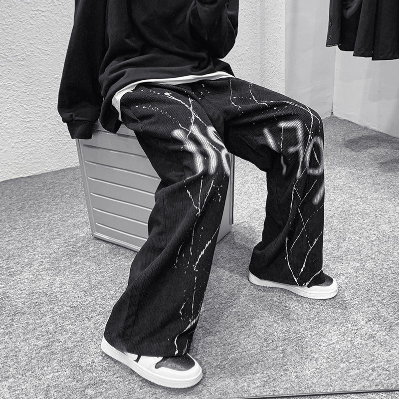 Street Splash Printed Corduroy Casual Pants