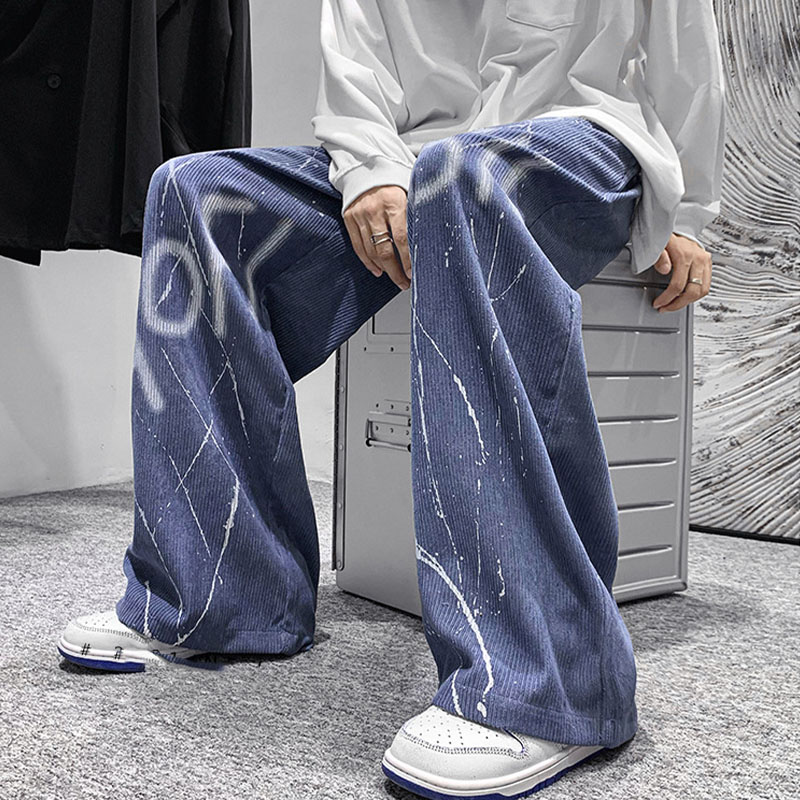 Street Splash Printed Corduroy Casual Pants