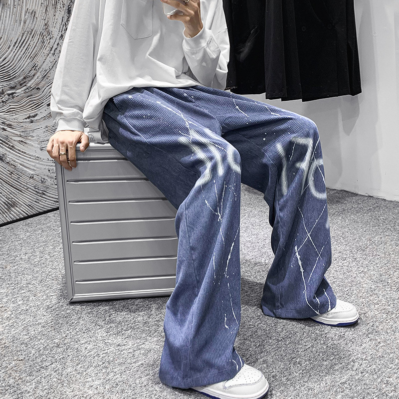 Street Splash Printed Corduroy Casual Pants