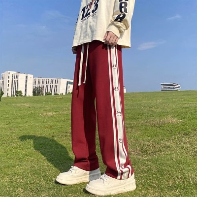 Retro Patchwork Contrasting Sports Casual Pants