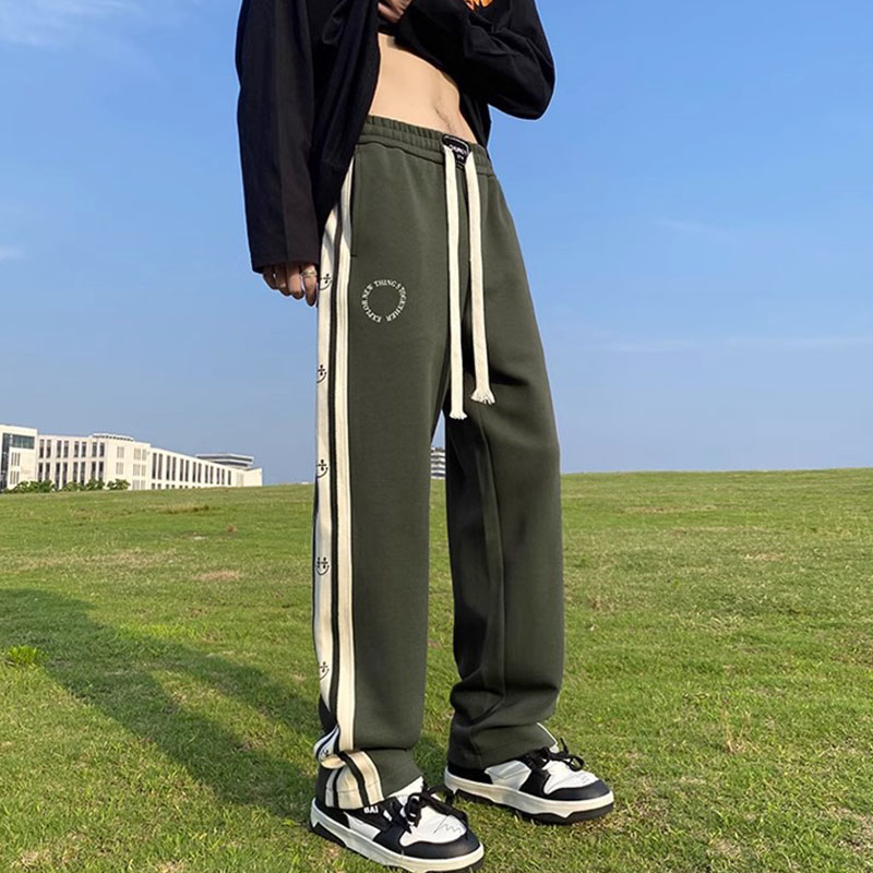 Retro Patchwork Contrasting Sports Casual Pants