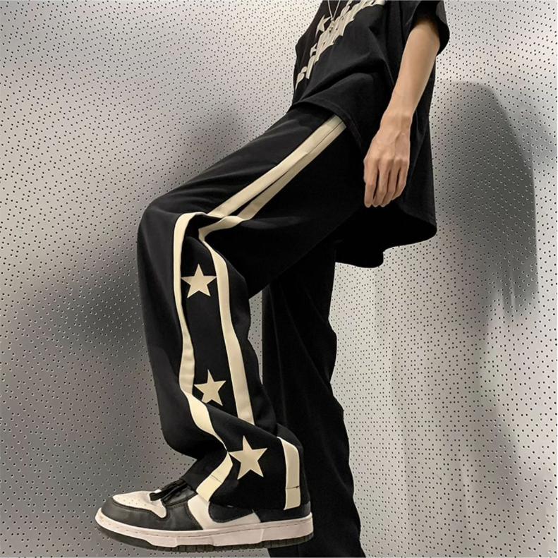 Retro Patchwork Star Track Pants