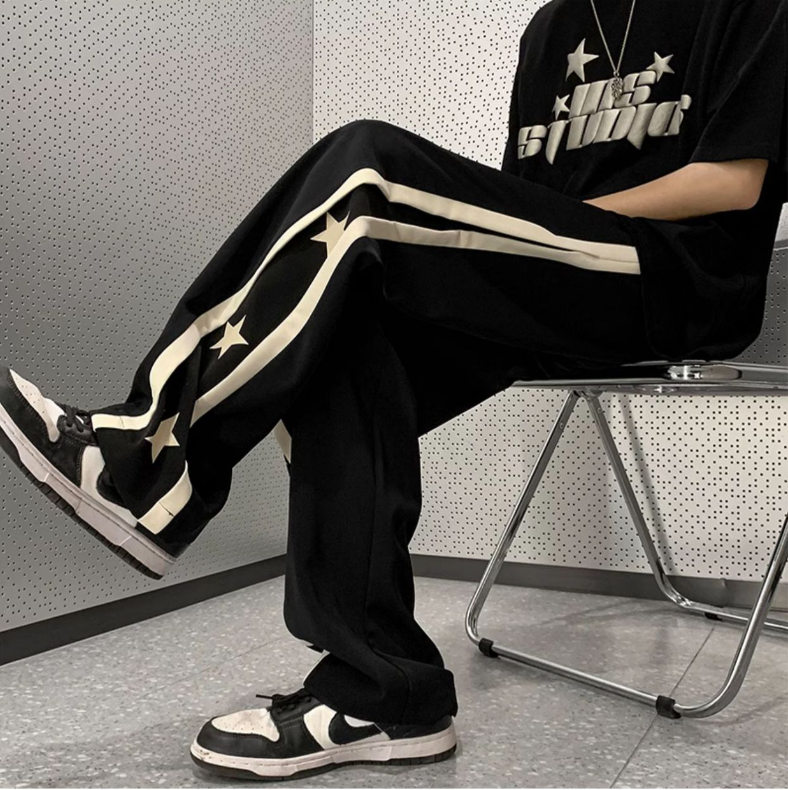 Retro Patchwork Star Track Pants