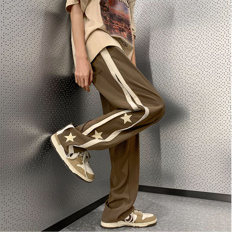 Retro Patchwork Star Track Pants