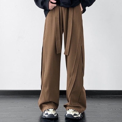 Casual Pleated Straight Pants