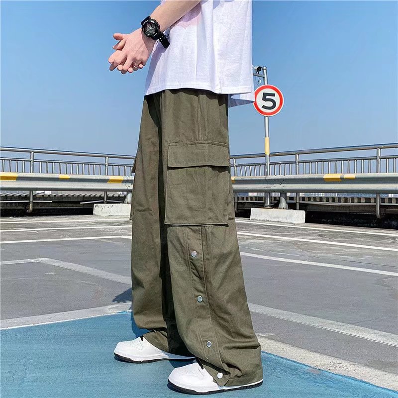 Hip-Hop Buttoned Vintage Cargo Pants