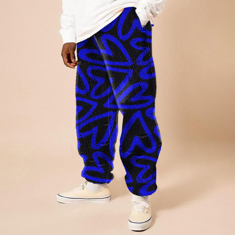 Street Love Printed Flannel Casual Pants