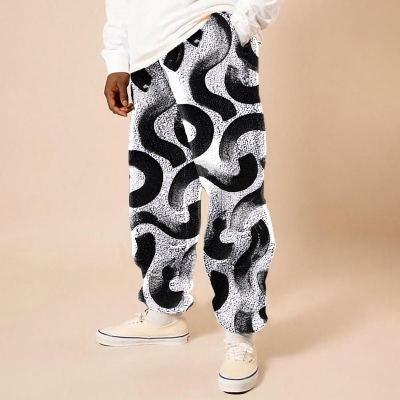 Street Love Printed Flannel Casual Pants