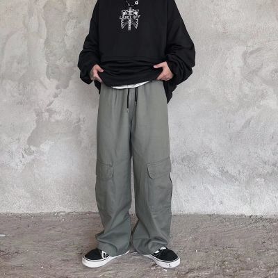 Hip-Hop Street Topstitched Pocket Cargo Pants